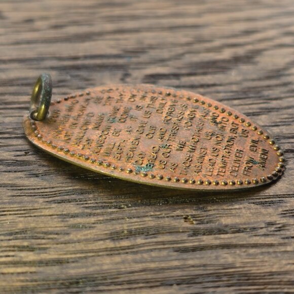1970s squashed penny Lord's Prayer pendant (Gen X memorabilia) - Picture 4 of 6